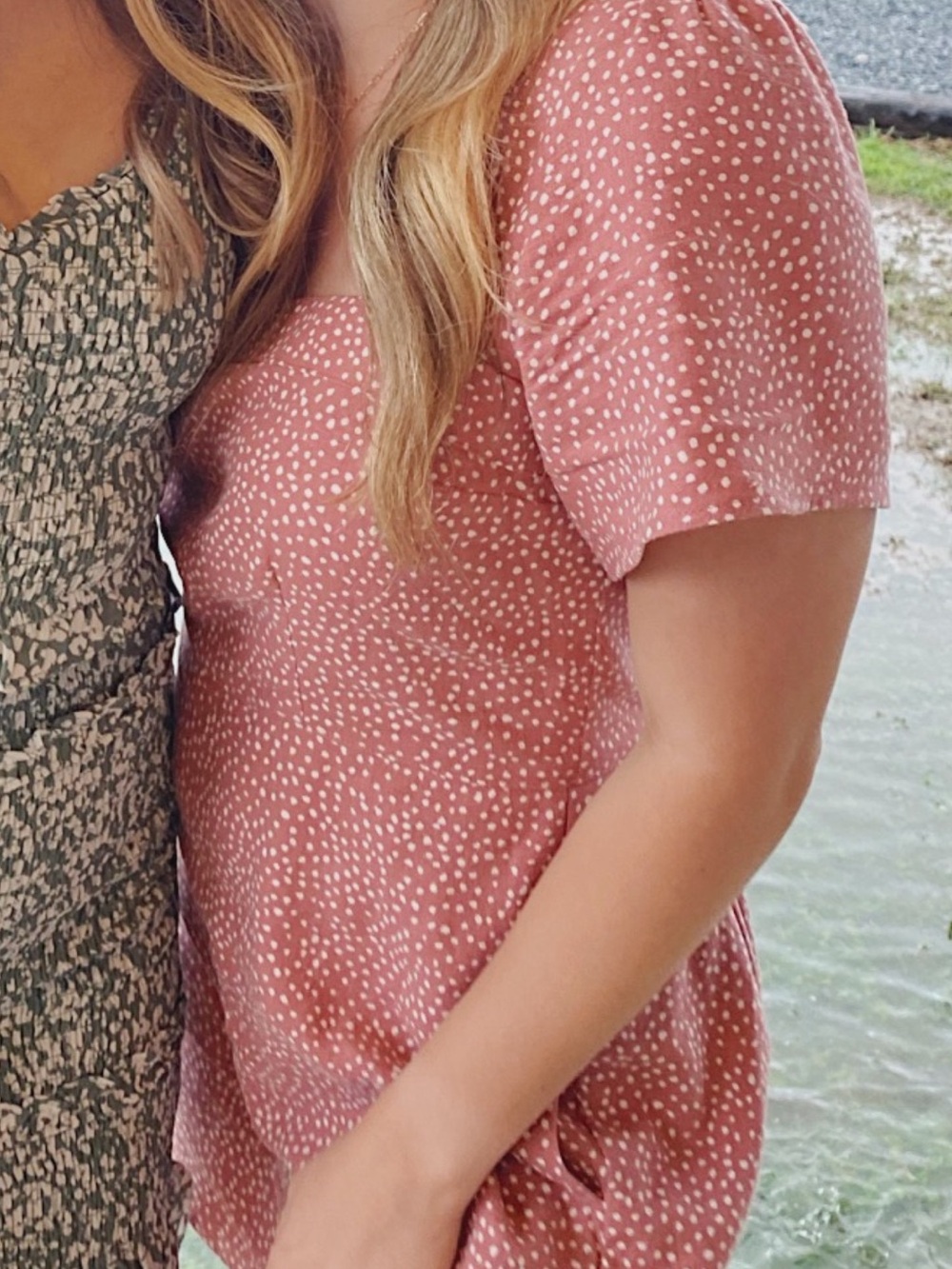 Abercrombie & Fitch Dusty Rose Polka Dot Top